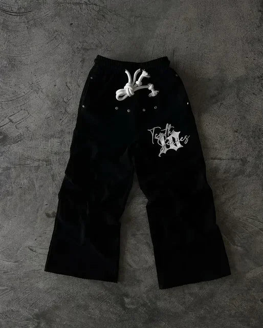 Y2K Camo Sweatpants Gothic Stripe Baggy Casual Jogging Trousers