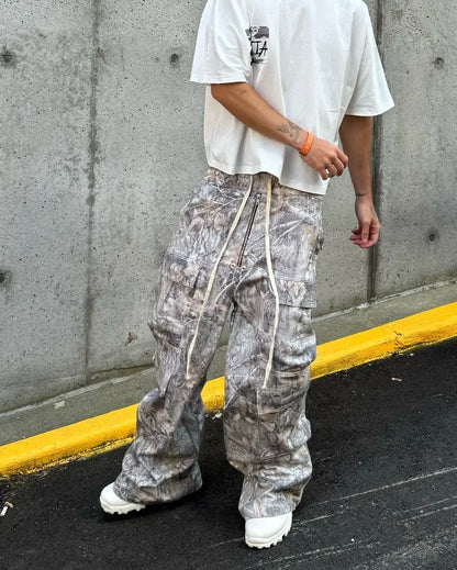 Y2K Camo Baggy Cargo Pants Men Women Streetwear Gothic