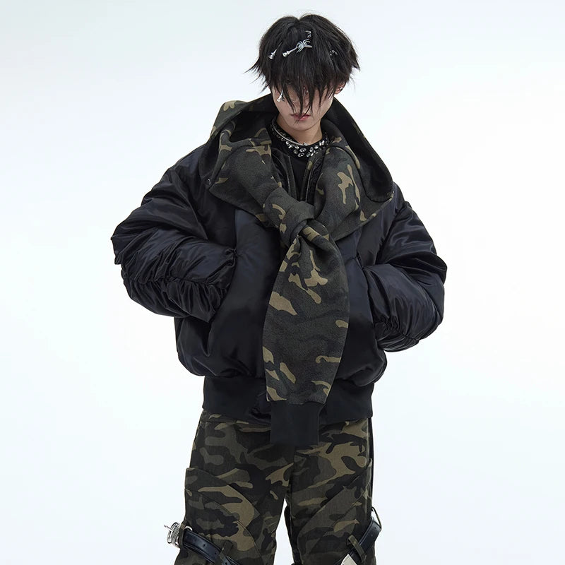 Men's Winter Camouflage Hooded Jackets: Warm, Baggy, Patchwork