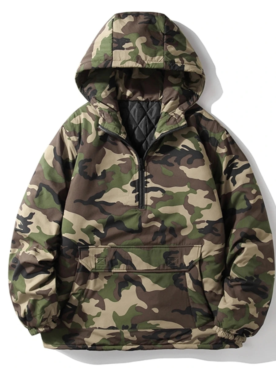 Men's Camo Winter Jacket: Thick, Hooded, Windproof Military Parka