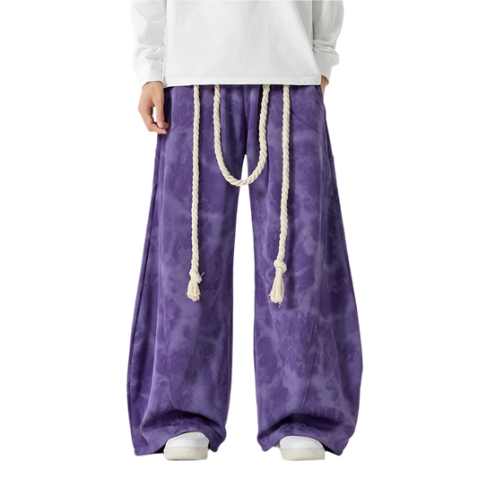 Men’s Wide-Leg Tie-Dye Harem Pants | Purple Camo Vibes