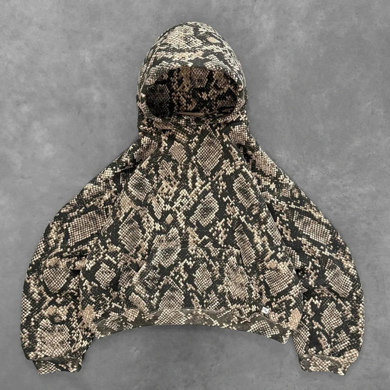 Vintage Camouflage Hoodie Set – Python & Leopard Patterns