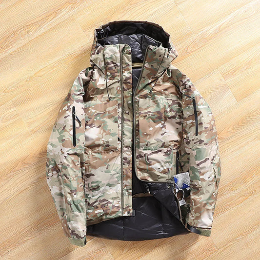 Men's Tactical Camo Ski Jacket: Warm, Waterproof, Windproof