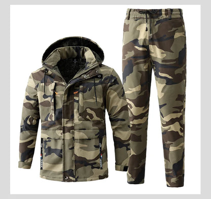 Men's Winter Camo Jacket: Velvet, Waterproof, Outdoor Sports Coat