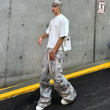 Y2K Camo Baggy Cargo Pants Men Women Streetwear Gothic