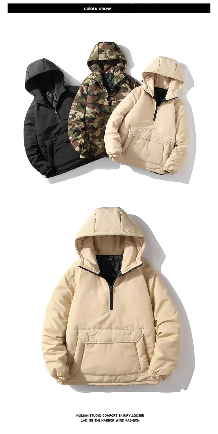 Men's Camo Winter Jacket: Thick, Hooded, Windproof Military Parka