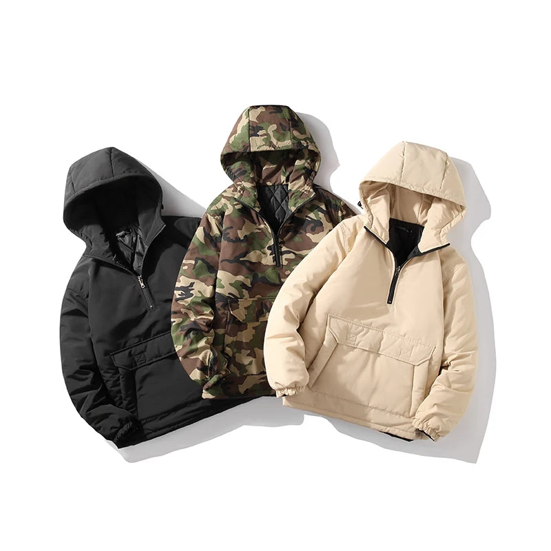 Men's Camo Winter Jacket: Thick, Hooded, Windproof Military Parka