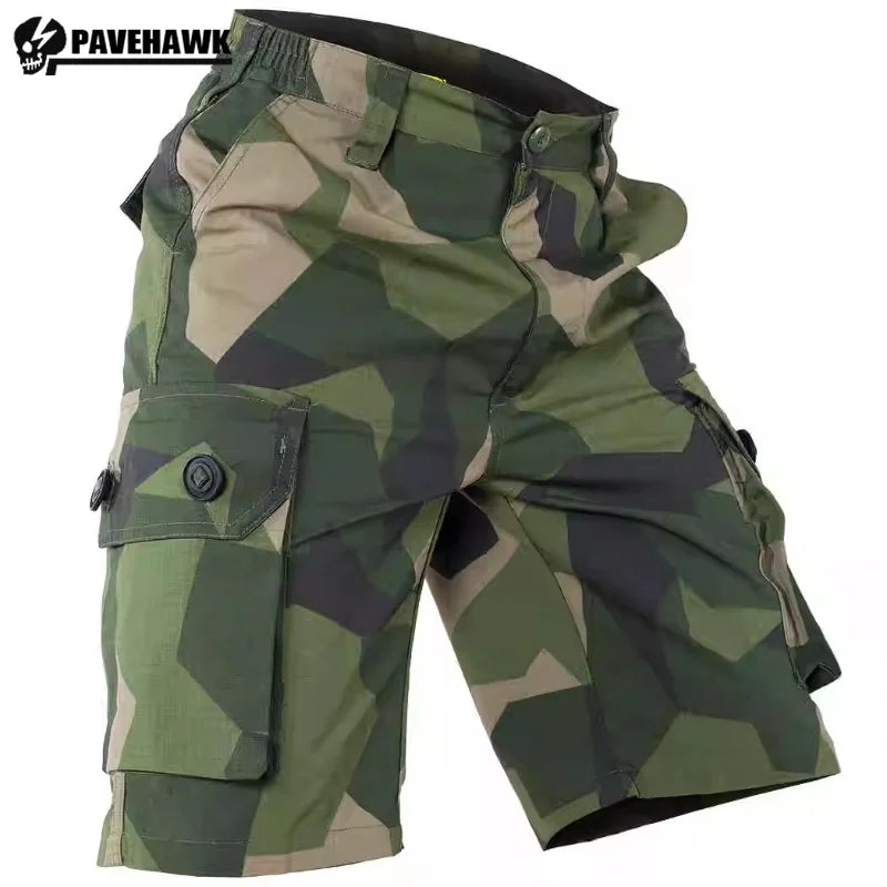 Geometric Camo Combat Shorts For Men