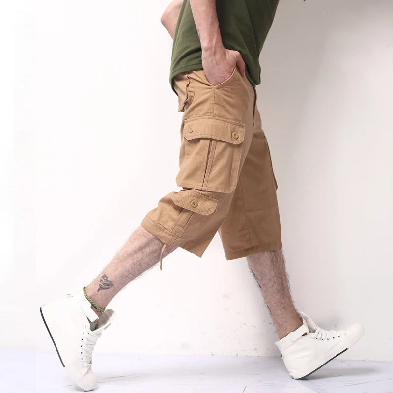 Camouflage Cotton Cargo Shorts for Men