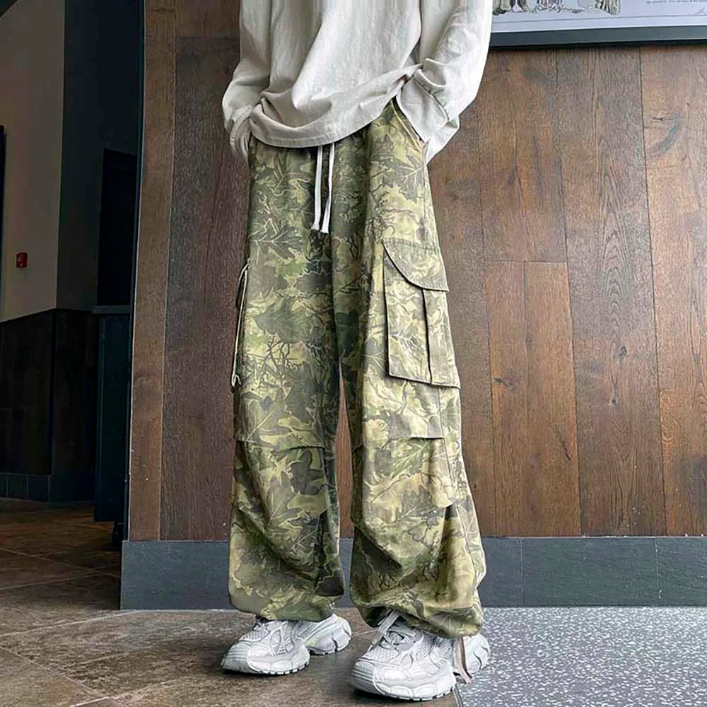 Men's Loose Camo Cargo Pants: Baggy Streetwear & Hip Hop Style