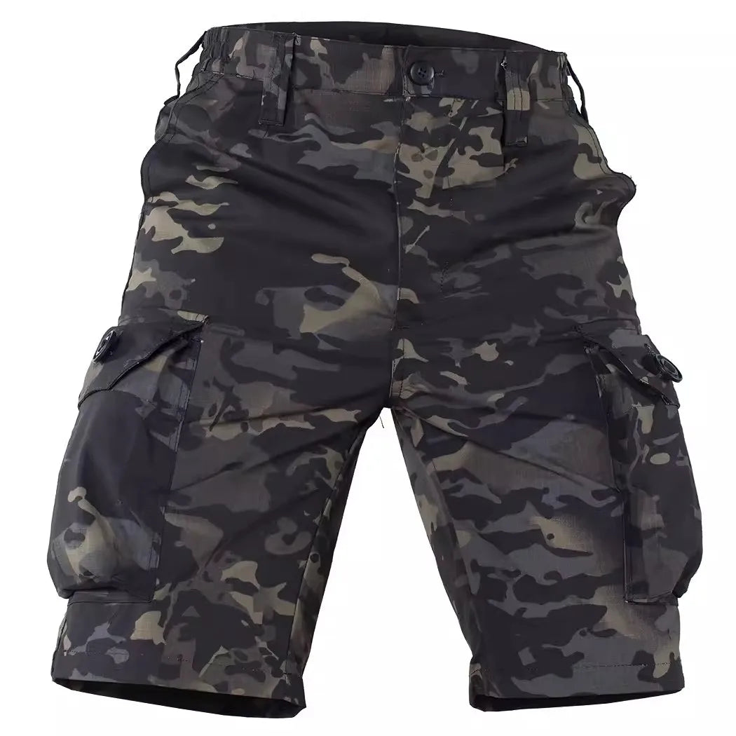 Geometric Camo Combat Shorts For Men