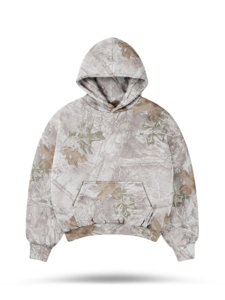 High Street Oversized Camo Hoodie – Y2K Retro Vintage Streetwear