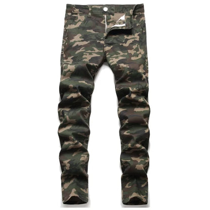 Men's Denim Jeans Camouflage Straight Leg