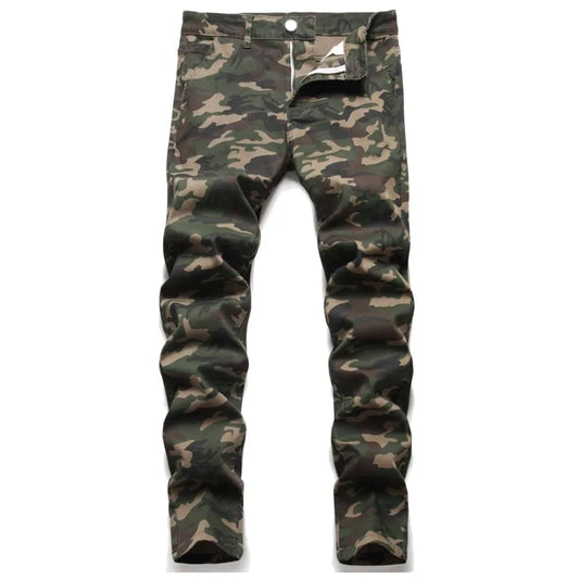 Men's Denim Jeans Camouflage Straight Leg