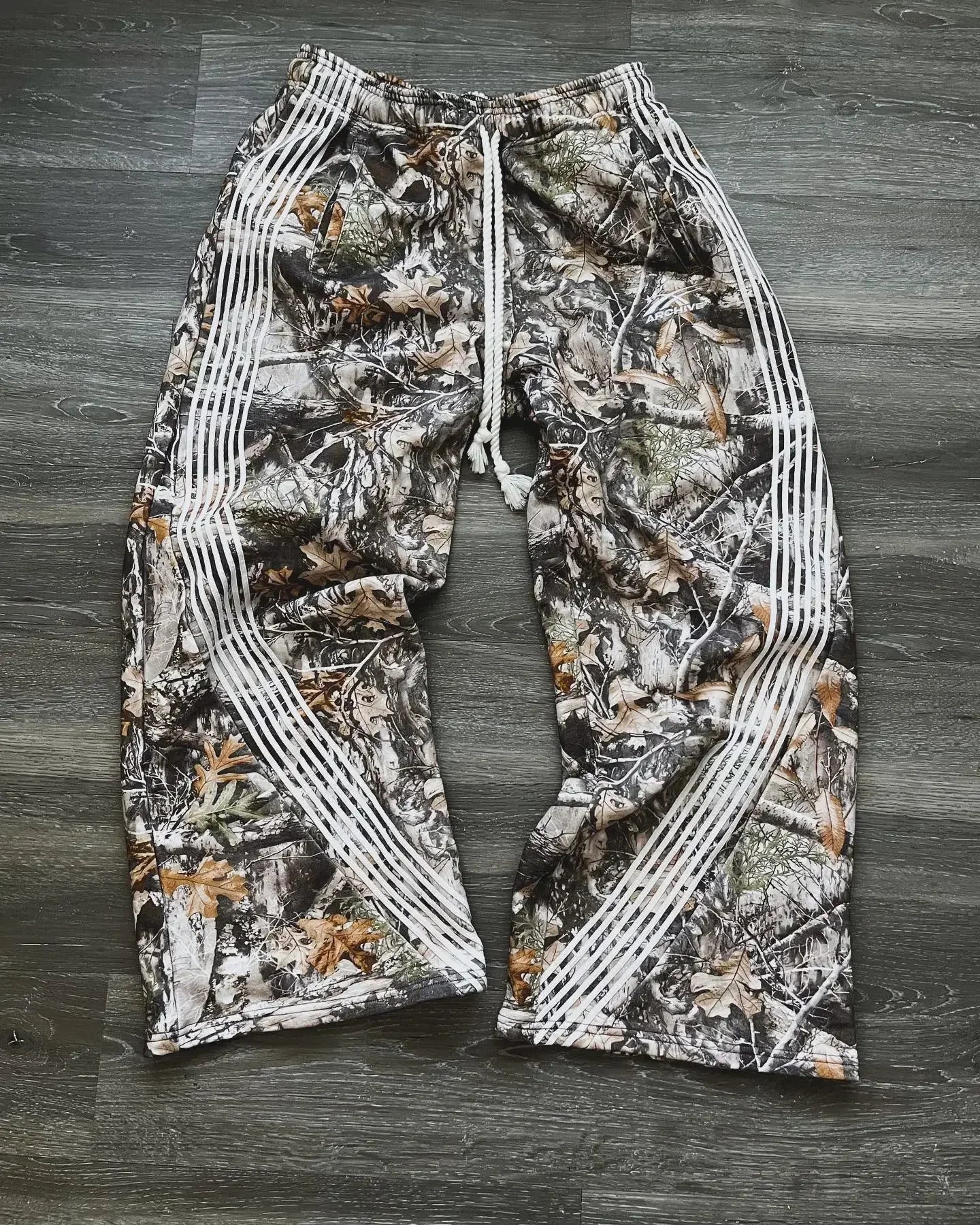 Y2K Retro Camo Sweatpants Men Gothic Couples Loose Jogging