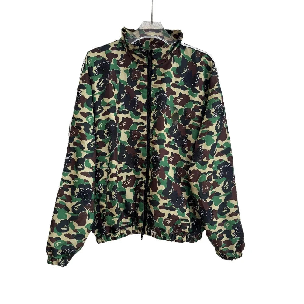 Men's Camo Embroidered Jacket: Vintage Safari, Hip Hop Stand Collar