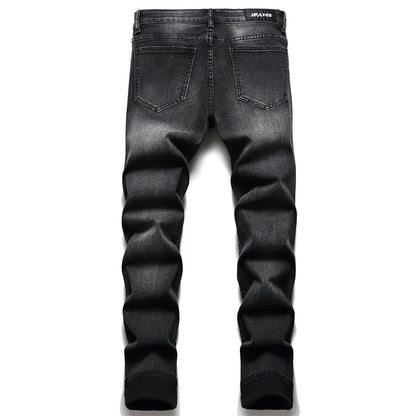 Biker Jeans For Men | Distressed Stretch Ripped Hip Hop Slim Fit