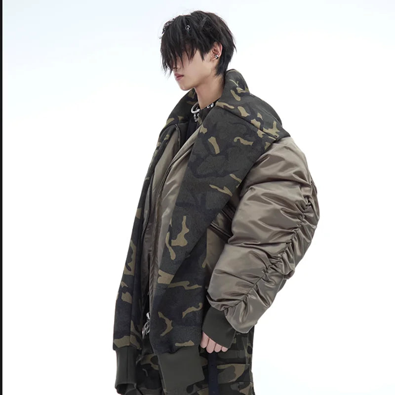 Men's Winter Camouflage Hooded Jackets: Warm, Baggy, Patchwork