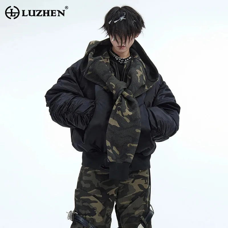 Men's Winter Camouflage Hooded Jackets: Warm, Baggy, Patchwork