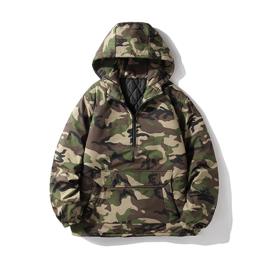 Men's Camo Winter Jacket: Thick, Hooded, Windproof Military Parka