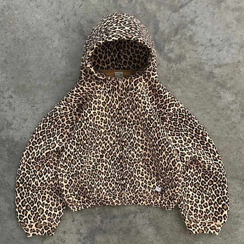 Vintage Camouflage Hoodie Set – Python & Leopard Patterns