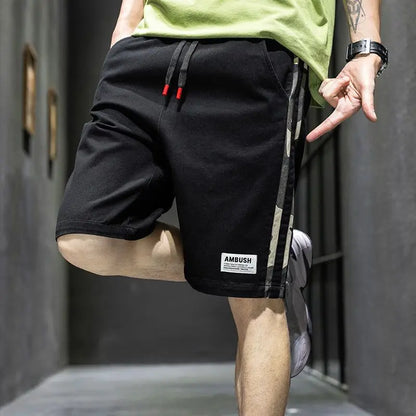 Oversized Short Pants | Black Spliced Camo