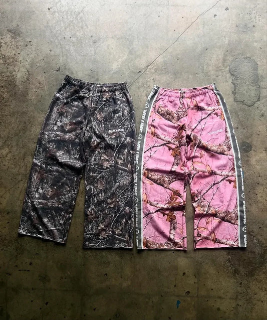 Gothic Harajuku Pants | Women's Leaf Camo Casual Streetwear