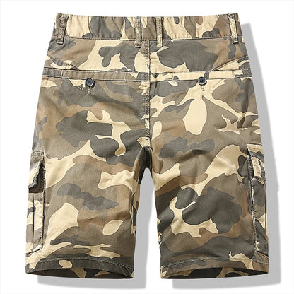 Loose Fitting Camouflage Elastic Cargo Shorts For Men