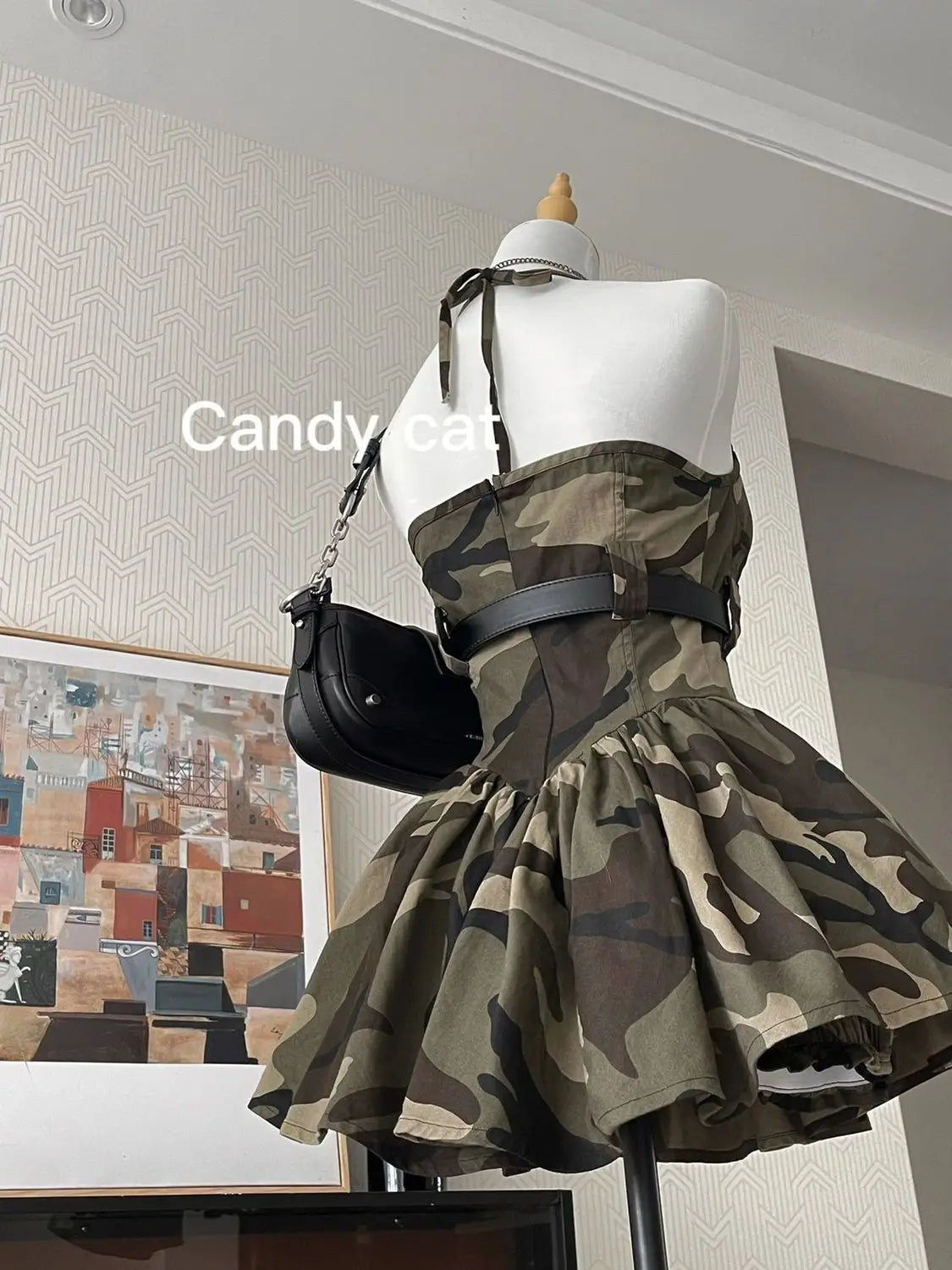 Harajuku Spicy Girl Camo Camisole Skirt Mini Dress 2025 Y2K