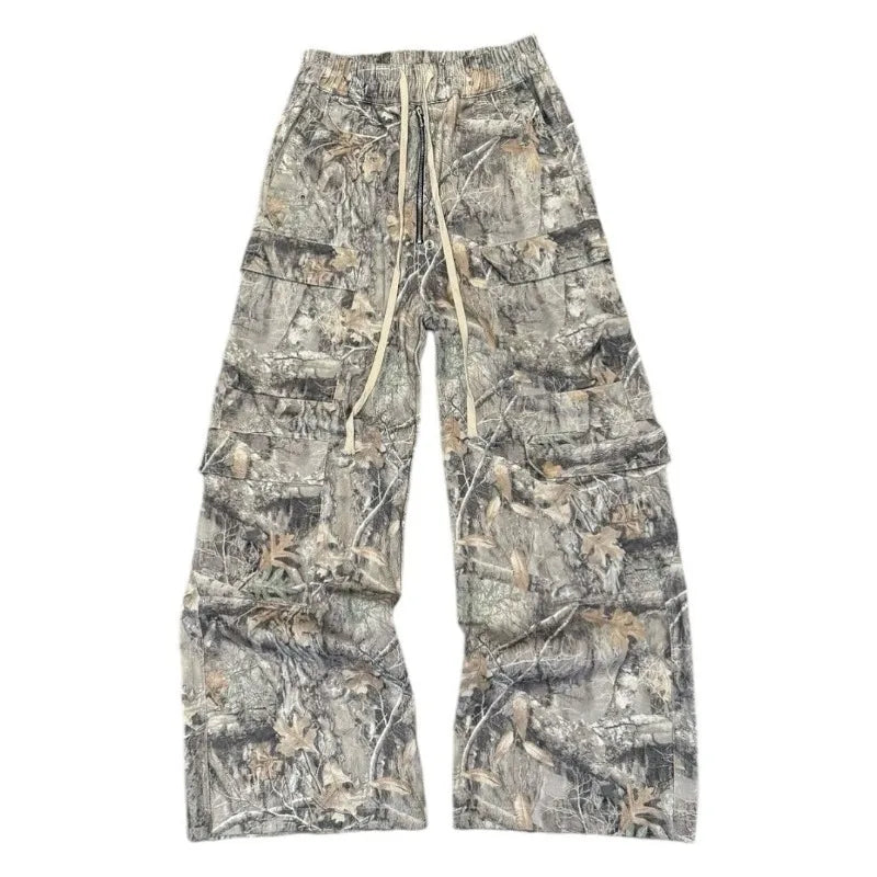 Y2K Camo Baggy Cargo Pants Men Women Streetwear Gothic