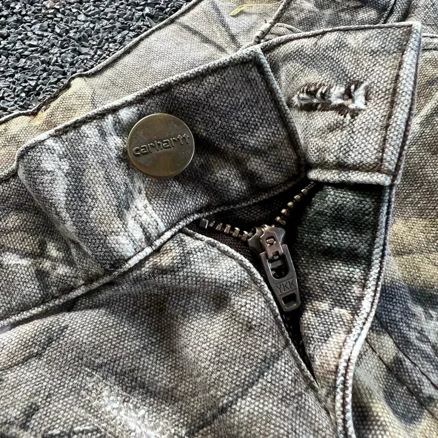 Washed Camo Wide-Leg Street Jeans for Men Autumn 2025