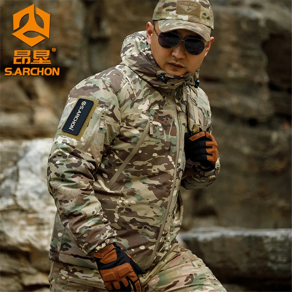 Men's Tactical Camo Jacket: Windproof, Waterproof, Softshell Coat