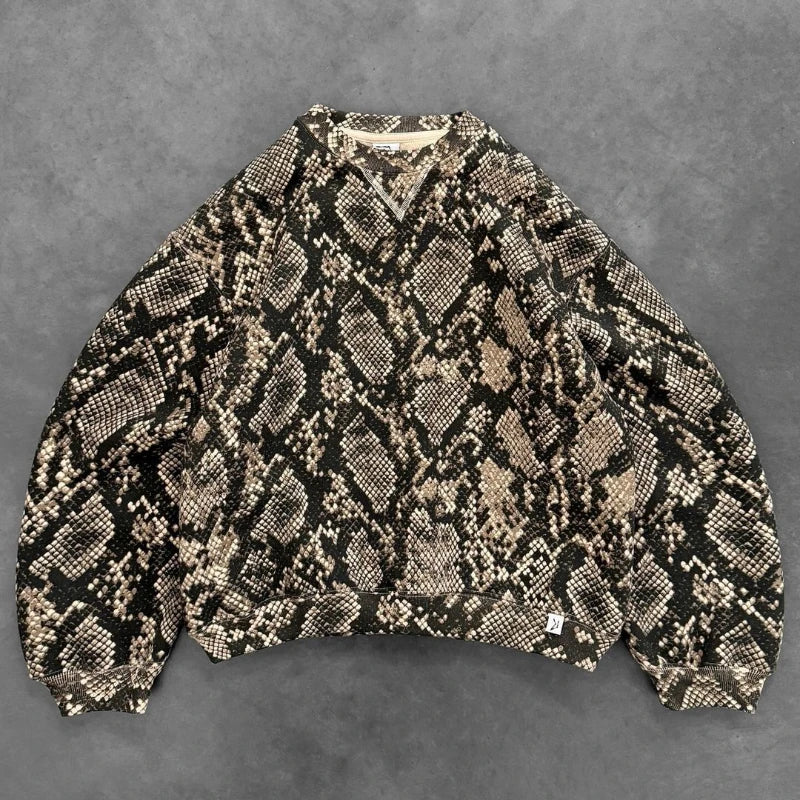 Vintage Camouflage Hoodie Set – Python & Leopard Patterns