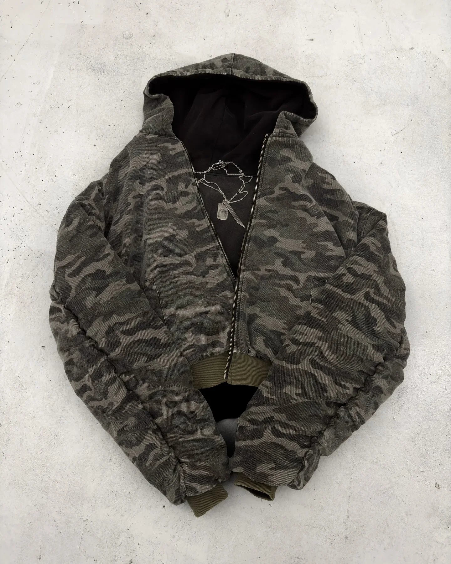 Harajuku Camo Plush Hoodie Cotton Coat for Men Women Y2K