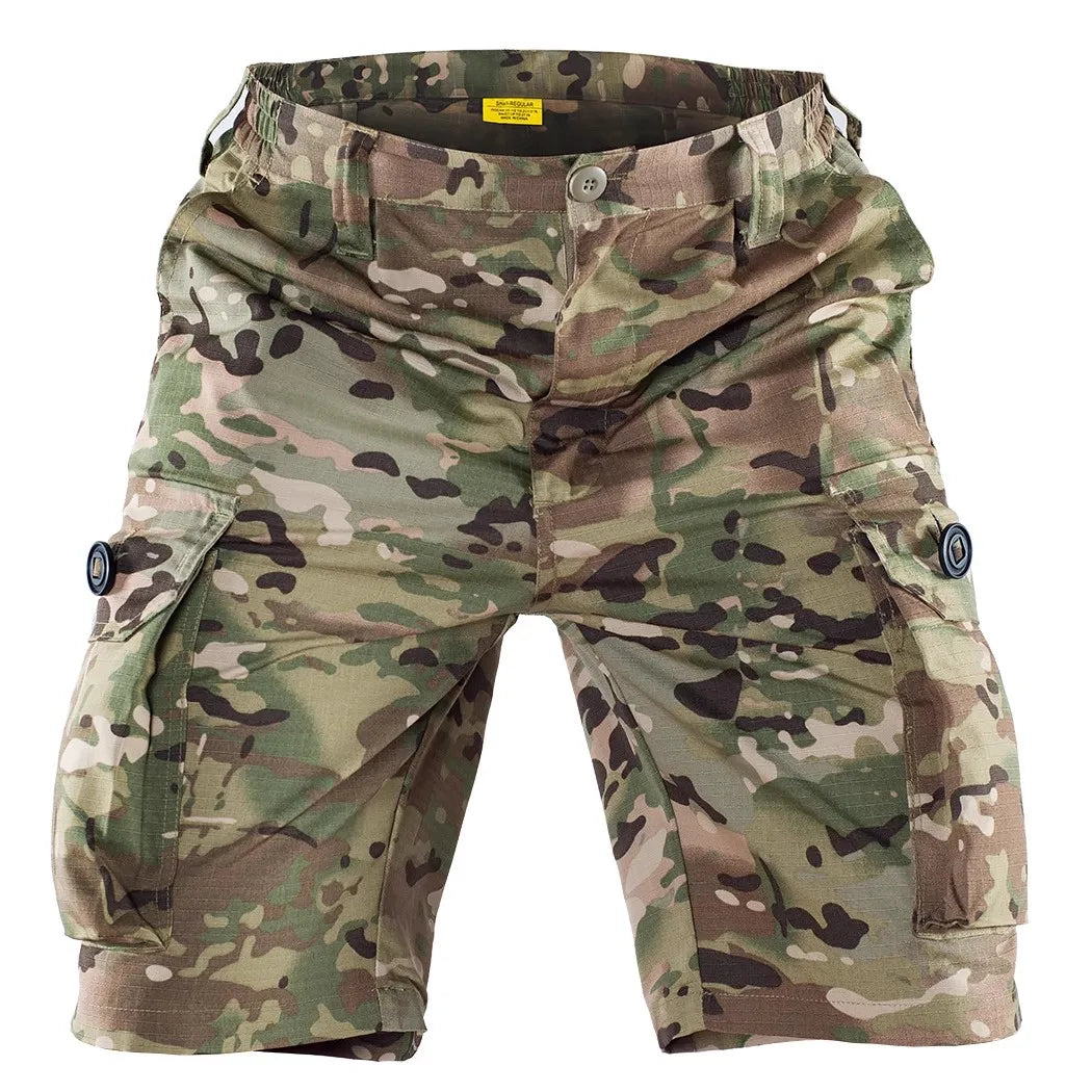 Geometric Camo Combat Shorts For Men