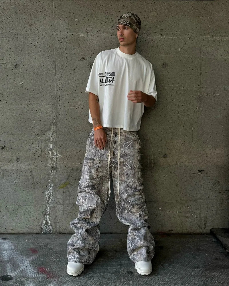 Y2K Camo Baggy Cargo Pants Men Women Streetwear Gothic