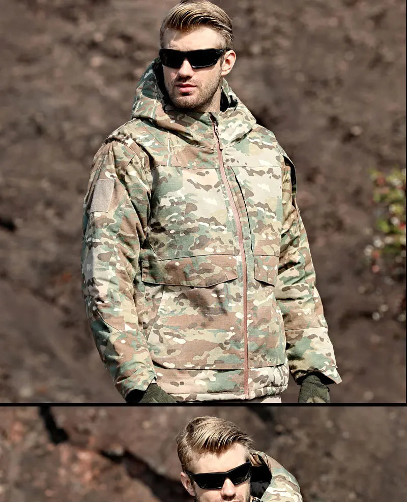 Men's Winter Hunting Jacket: Tactical, Waterproof, Insulated Camo