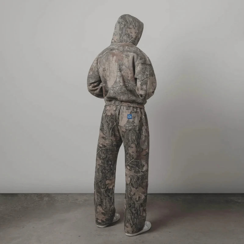 Vintage Camouflage Hoodie Set – Python & Leopard Patterns