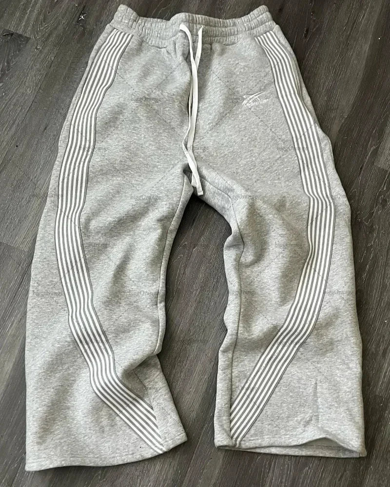 Y2K Camo Sweatpants Gothic Stripe Baggy Casual Jogging Trousers