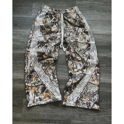 Y2K Retro Camo Sweatpants Men Gothic Couples Loose Jogging