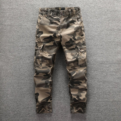 Men's Camouflage Overalls: Cotton Cargo Pants for Streetwear