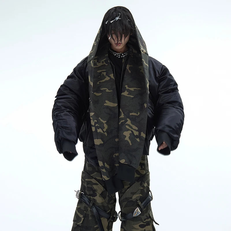 Men's Winter Camouflage Hooded Jackets: Warm, Baggy, Patchwork