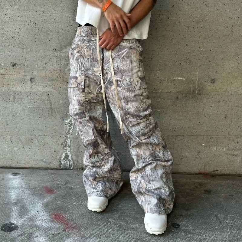 Y2K Camo Baggy Cargo Pants Men Women Streetwear Gothic