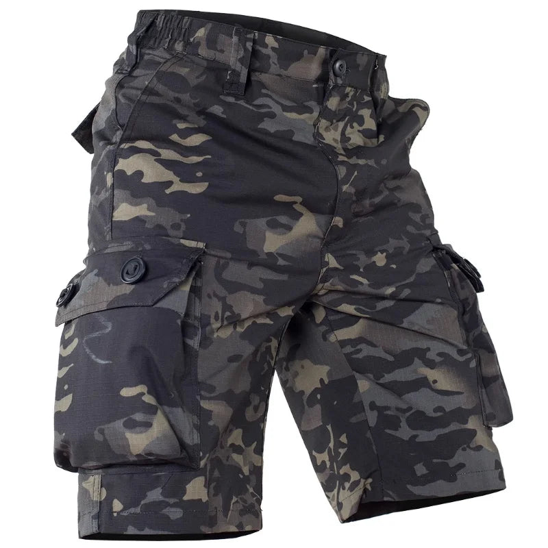 Geometric Camo Combat Shorts For Men