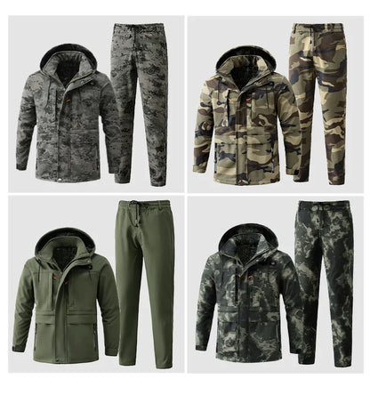 Men's Winter Camo Jacket: Velvet, Waterproof, Outdoor Sports Coat