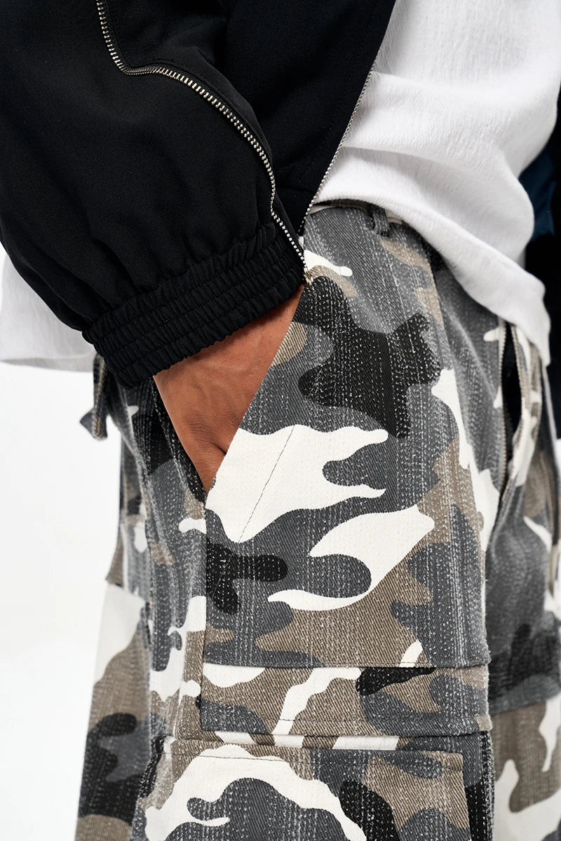 Camouflage Baggy Pants - Multi-pocket Overalls