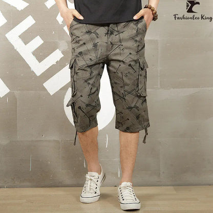 Camouflage Cotton Cargo Shorts for Men