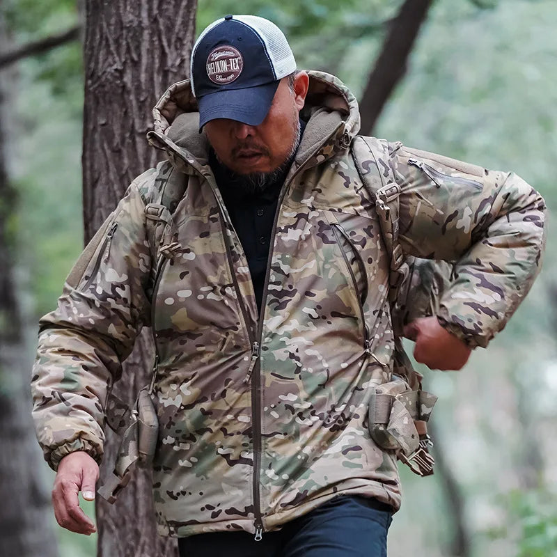 Men's Winter Hunting Jacket: Heavyweight Cotton, Windproof Camo