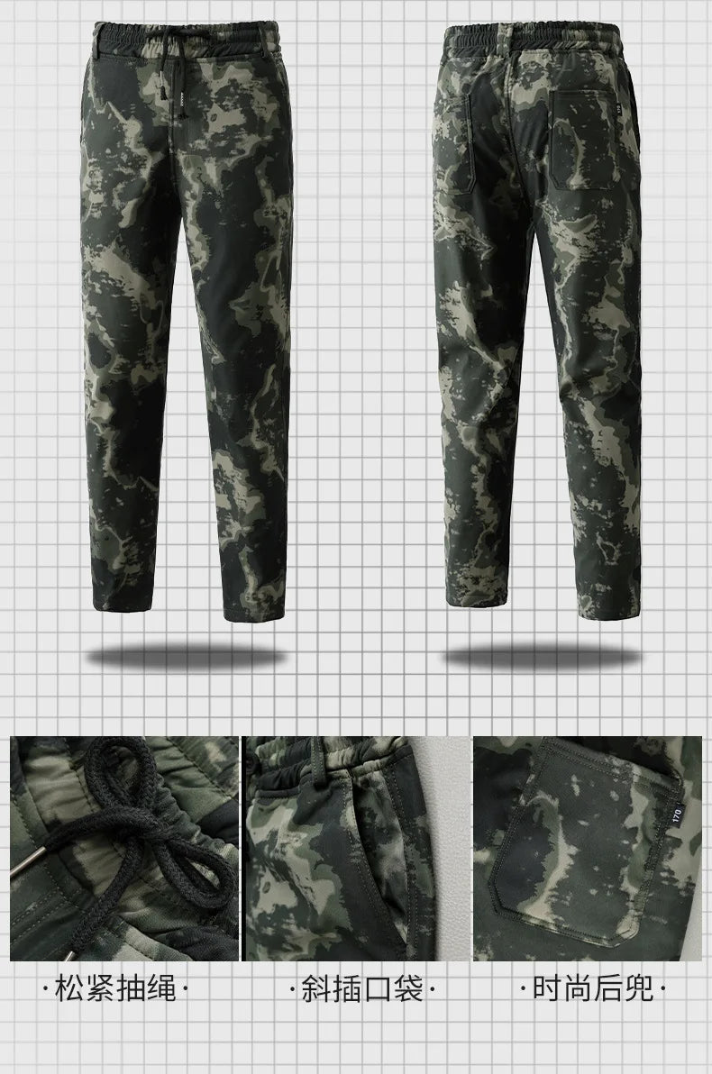 Men's Winter Camo Jacket: Velvet, Waterproof, Outdoor Sports Coat