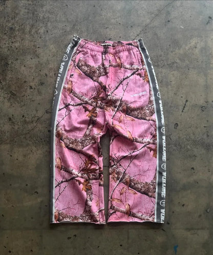 Gothic Harajuku Pants | Women's Leaf Camo Casual Streetwear